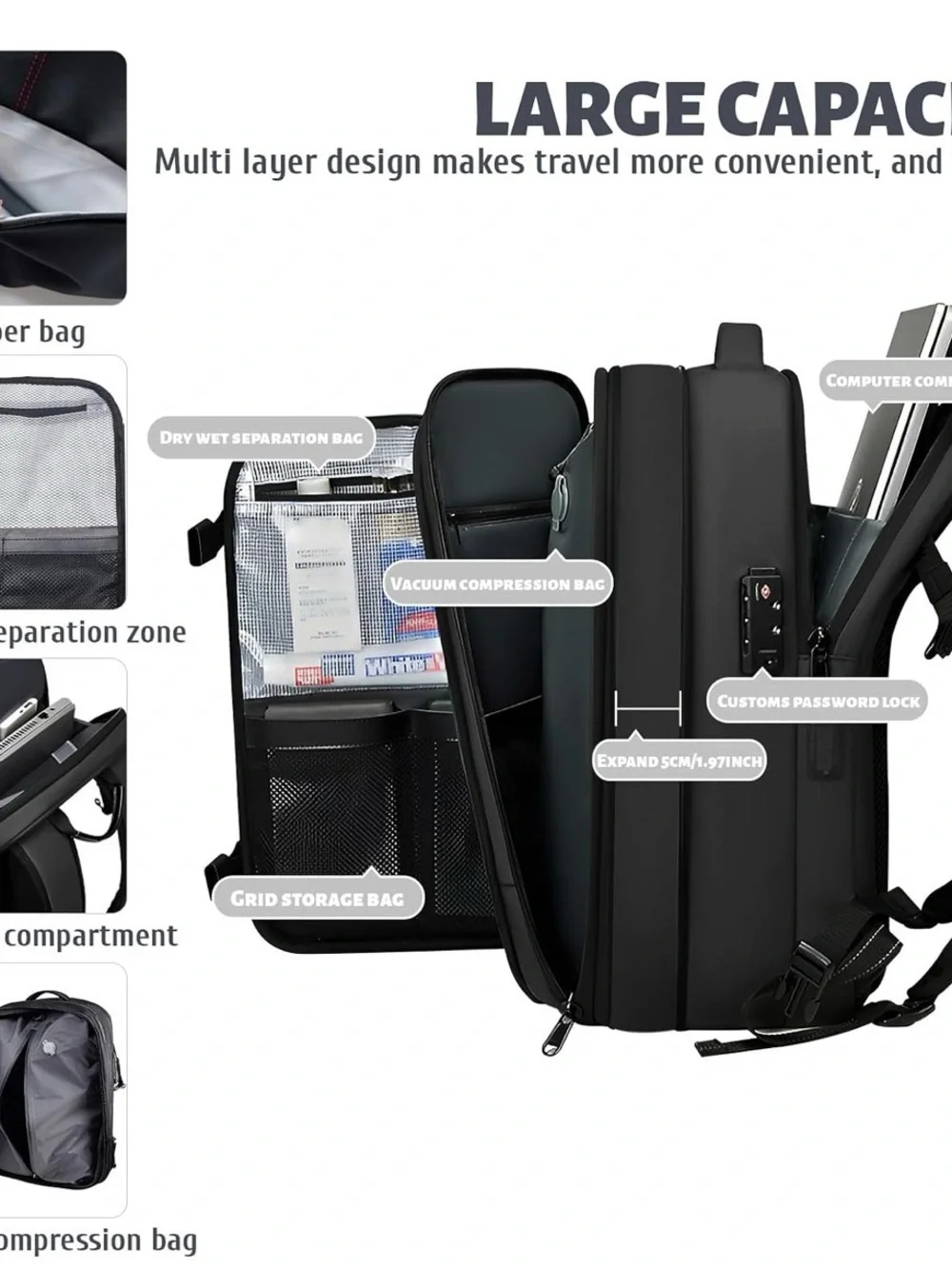 Travel Backpack with USB Charging Port